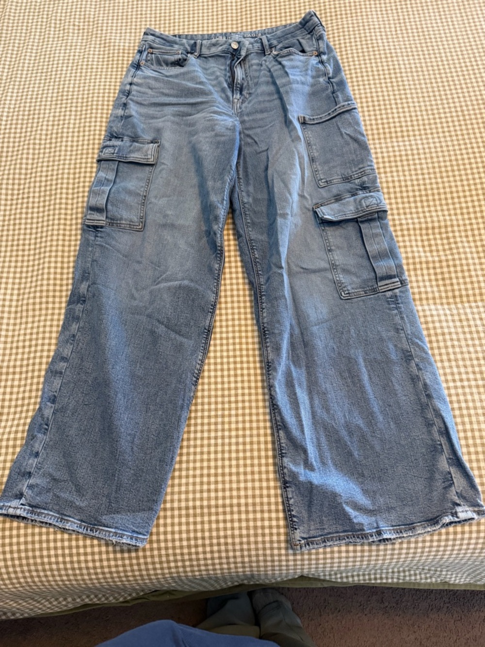 Light Blue Denim Cargo Jeans